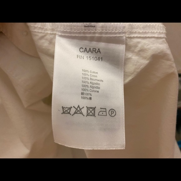 Small Cotton White Button Shirt Dress Swing Collar - Picture 10 of 11